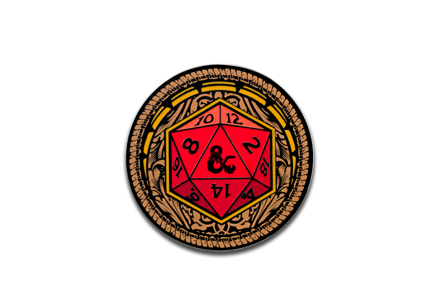PDD003 DUNGEONS & DRAGONS - ORNATE D20 AR PIN